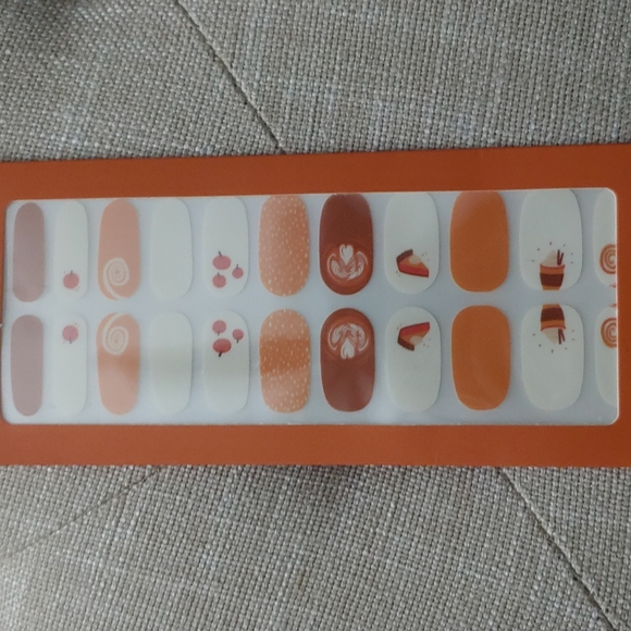 OCS Designs Nail Wrap Kit Bundle Lot Thanksgiving Pumpkins Pie Orange - Picture 2 of 3